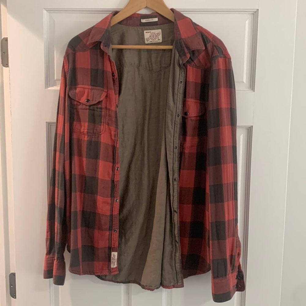 Red/Black button down